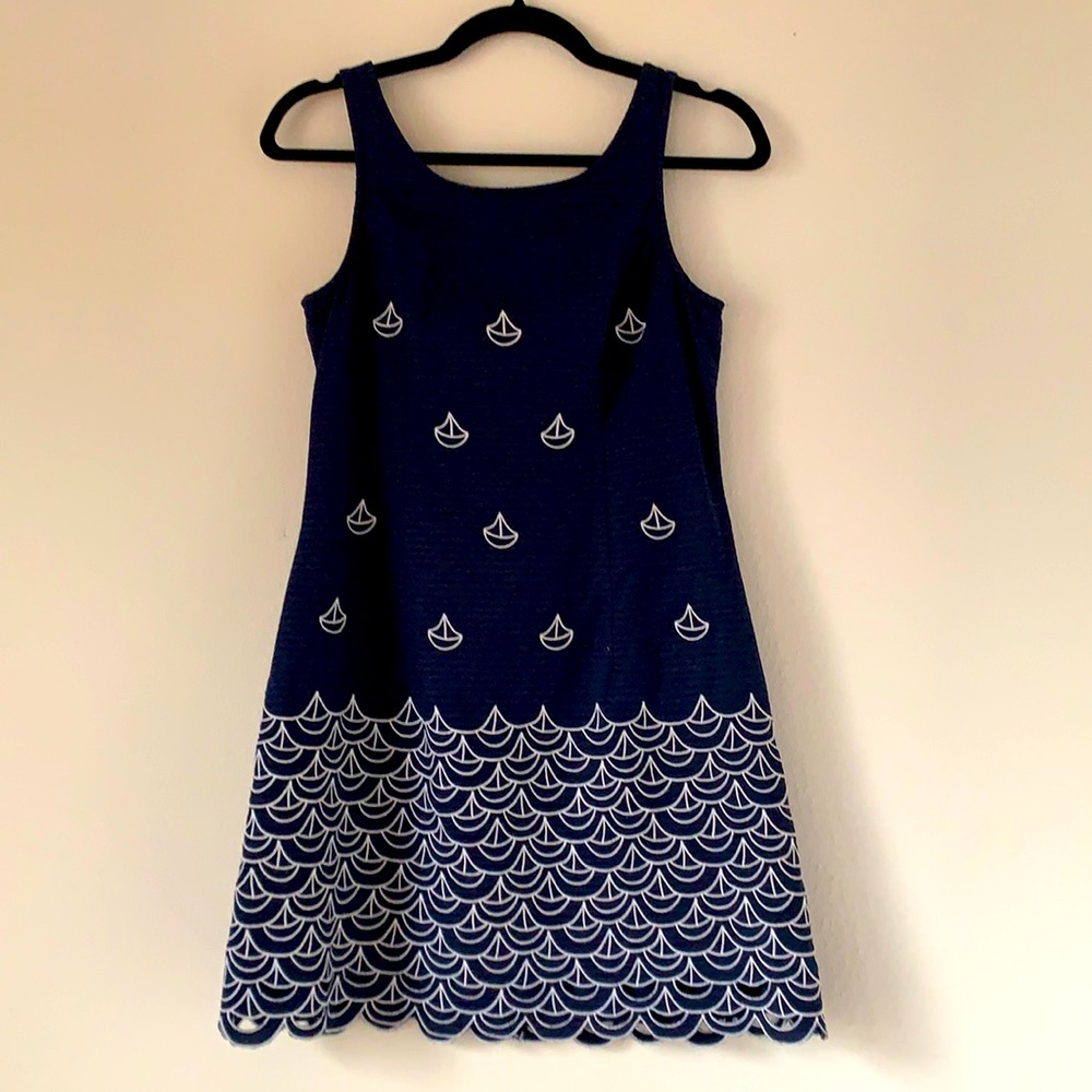 Lilly Pulitzer dress with embroidered sailboats